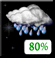 Sunday Night: Rain showers before 8pm. Mostly cloudy, with a low around 38. West wind around 8 mph. Chance of precipitation is 80%. Sunday Night: Rain Showers then Mostly Cloudy